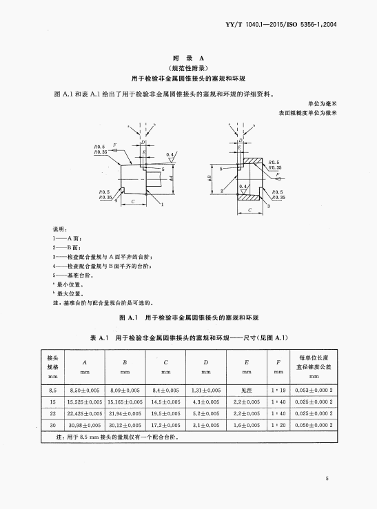 麻醉和呼吸設(shè)備圓錐接頭檢驗用塞規(guī)和環(huán)規(guī)圖2